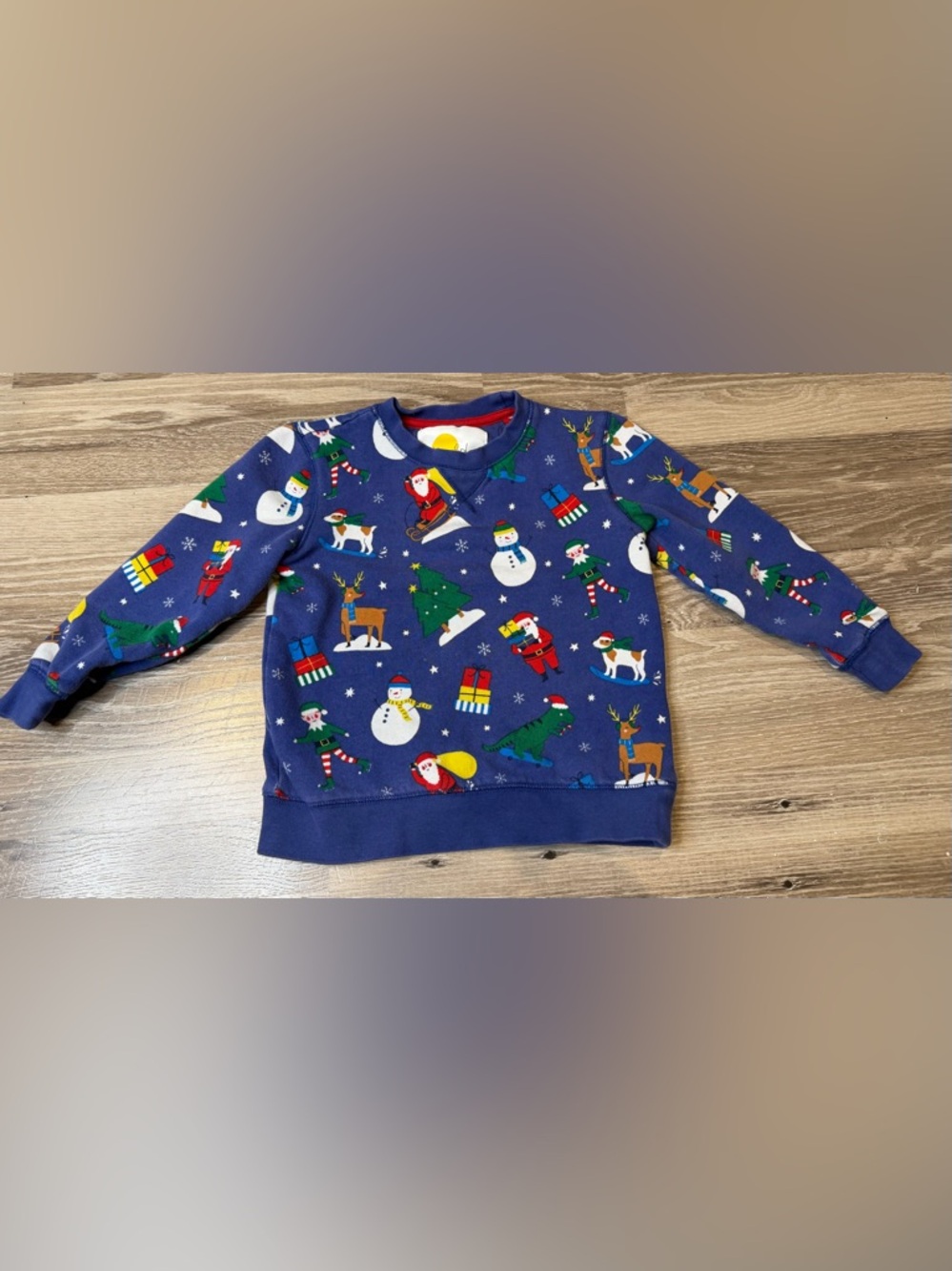 Mini Boden Holiday Sweatshirt 5–6Y Santa Snowman Reindeer Christmas Top Unisex
